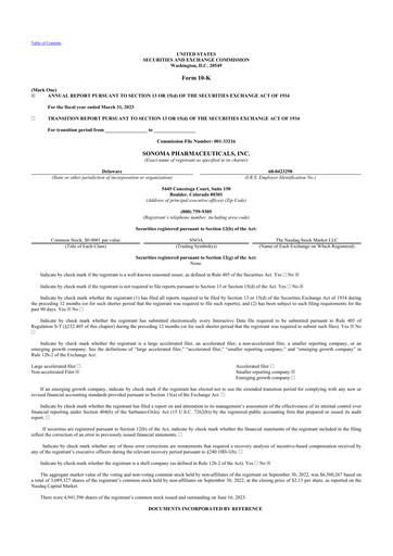 Vorschaubild Sonoma Pharmaceuticals 10-K Jahresbericht 2023