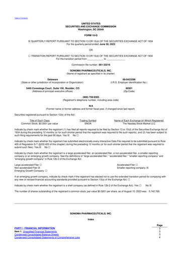 Vorschaubild Sonoma Pharmaceuticals 10-Q Quartalsbericht 2024 