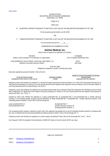 Thumbnail Aethlon Medical
 10-Q Quarterly Report FY2023 
