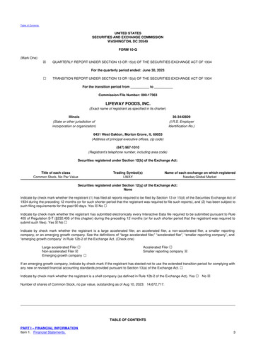 Thumbnail Lifeway Foods
 10-Q Quarterly Report FY2023 