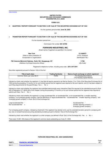 Miniature Forward Industries 10-Q Rapport trimestriel 2023 