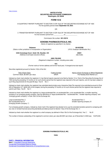 Vorschaubild Sonoma Pharmaceuticals 10-Q Quartalsbericht 2024 