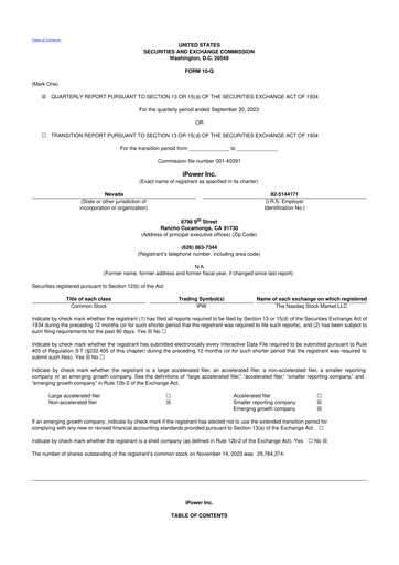 Miniature iPower 10-Q Rapport trimestriel 2024 