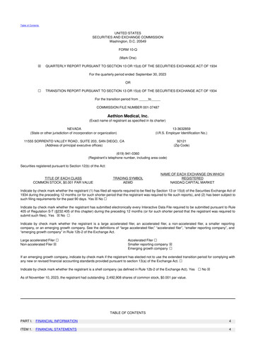 Thumbnail Aethlon Medical
 10-Q Quarterly Report FY2024 