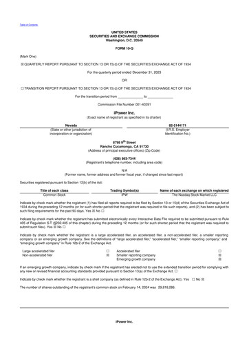 Miniature iPower 10-Q Rapport trimestriel 2024 