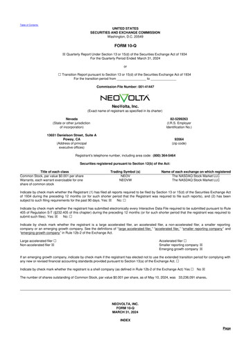 Vorschaubild NeoVolta 10-Q Quartalsbericht 2024 