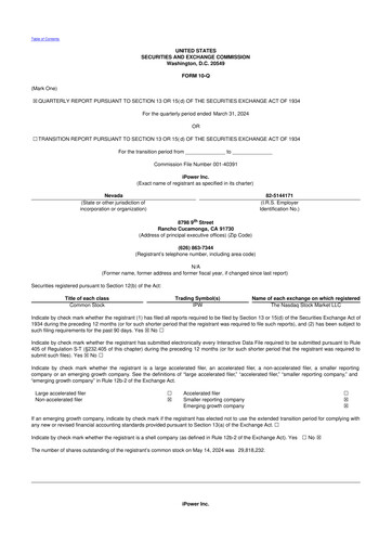 Miniature iPower 10-Q Rapport trimestriel 2024 