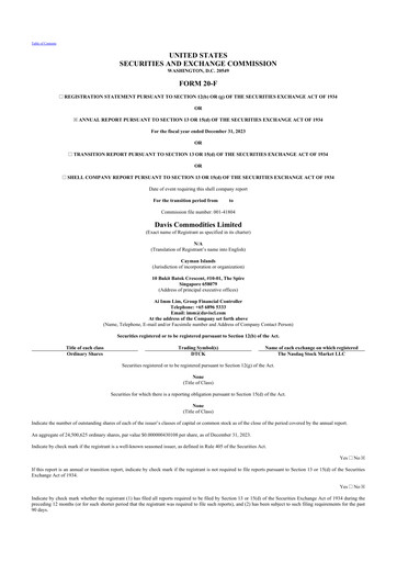 Vorschaubild Davis Commodities 20-F Jahresbericht 2023