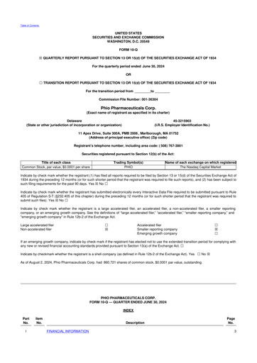 Vorschaubild Phio Pharmaceuticals 10-Q Quartalsbericht 2024 