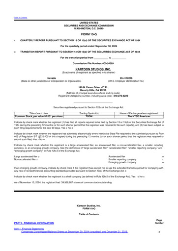 Thumbnail Kartoon Studios 10-Q Quarterly Report FY2024 