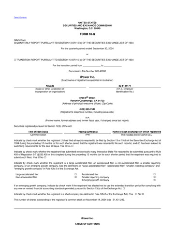 Miniature iPower 10-Q Rapport trimestriel 2025 