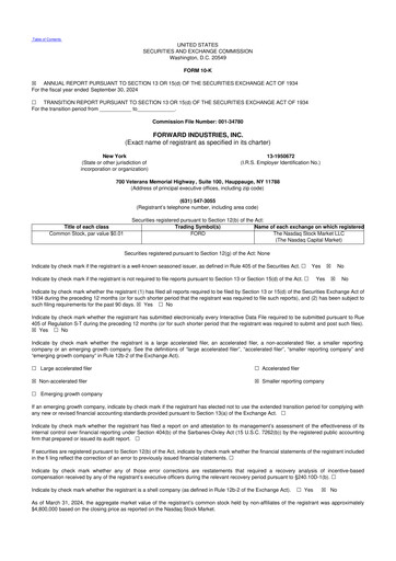 Miniature Forward Industries 10-K Rapport annuel 2024