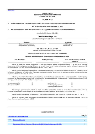 Vorschaubild GenFlat Holdings 10-Q Quartalsbericht 2025 