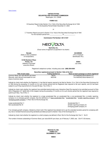 Vorschaubild NeoVolta 10-Q Quartalsbericht 2025 