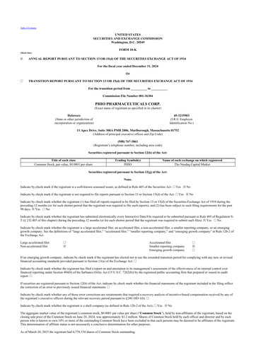 Vorschaubild Phio Pharmaceuticals 10-K Jahresbericht 2024