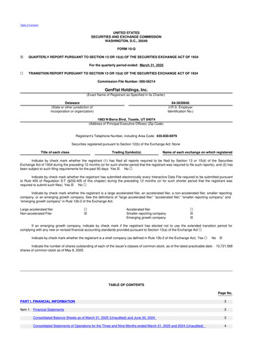 Vorschaubild GenFlat Holdings 10-Q Quartalsbericht 2025 