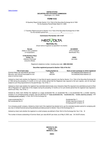 Vorschaubild NeoVolta 10-Q Quartalsbericht 2025 
