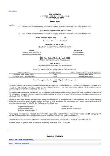 Thumbnail Lifeway Foods
 10-Q Quarterly Report FY2025 