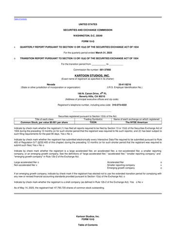 Thumbnail Kartoon Studios 10-Q Quarterly Report FY2025 