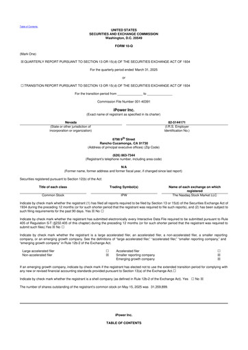 Miniature iPower 10-Q Rapport trimestriel 2025 