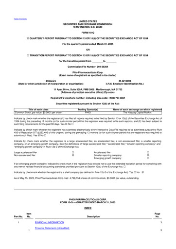 Vorschaubild Phio Pharmaceuticals 10-Q Quartalsbericht 2025 