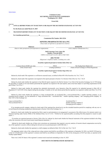 Vorschaubild Sonoma Pharmaceuticals 10-K Jahresbericht 2025