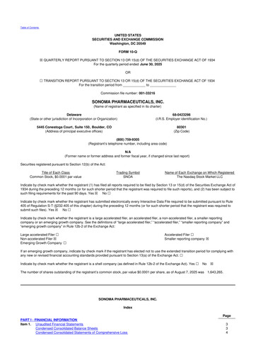 Vorschaubild Sonoma Pharmaceuticals 10-Q Quartalsbericht 2026 