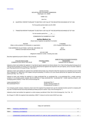 Thumbnail Aethlon Medical
 10-Q Quarterly Report FY2026 