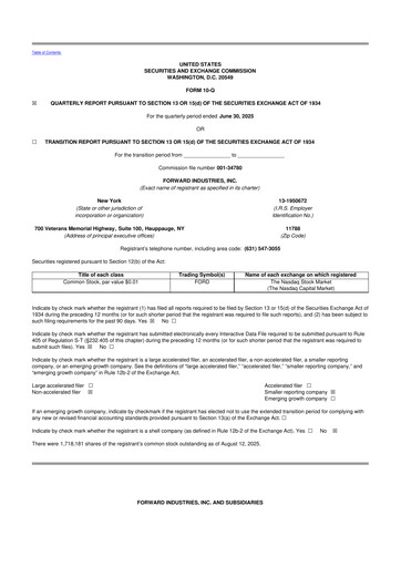 Miniature Forward Industries 10-Q Rapport trimestriel 2025 