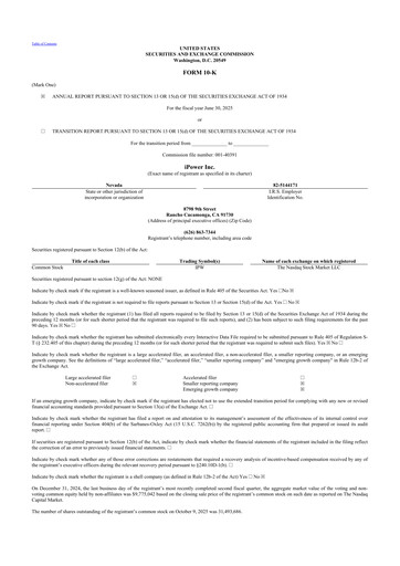 Miniature iPower 10-K Rapport annuel 2025