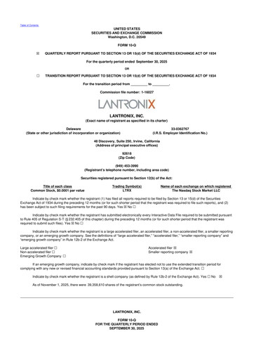 Thumbnail Lantronix 10-Q Quarterly Report FY2026 