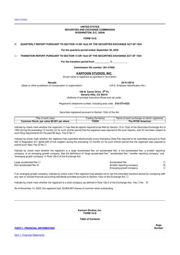 Thumbnail Kartoon Studios 10-Q Quarterly Report FY2025 