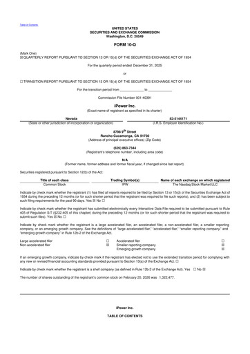 Miniature iPower 10-Q Rapport trimestriel 2026 