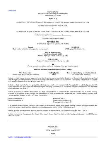 Thumbnail Paysign 10-Q Quarterly Report FY2026 