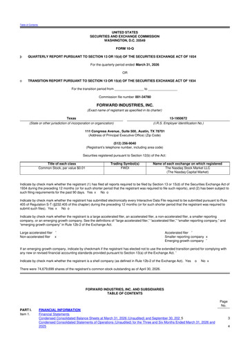 Miniature Forward Industries 10-Q Rapport trimestriel 2026 