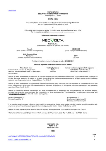 Thumbnail NeoVolta 10-Q Quarterly Report FY 