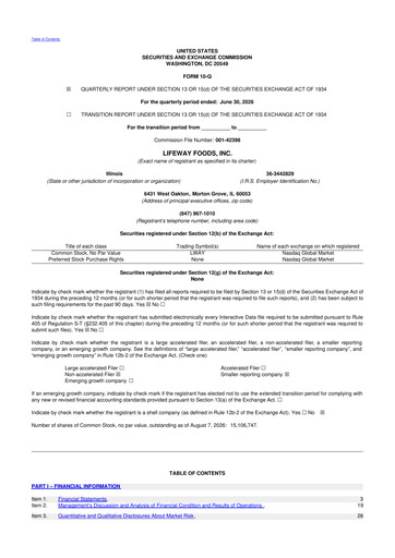 Vorschaubild Lifeway Foods
 10-Q Quartalsbericht 2026 