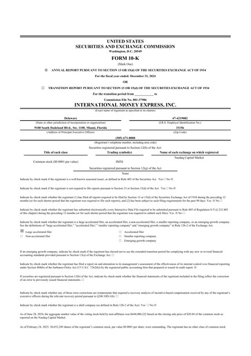 Vorschaubild International Money Express 10-K Jahresbericht 2024