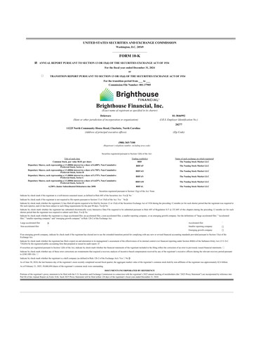 Miniature Brighthouse Financial
 10-K Rapport annuel 2024