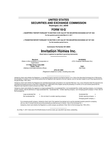 Thumbnail Invitation Homes
 10-Q Quarterly Report FY2017 