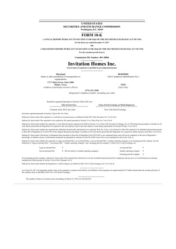 Thumbnail Invitation Homes
 10-K Annual Report 2017