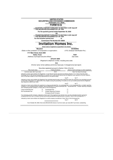 Thumbnail Invitation Homes
 10-Q Quarterly Report FY2020 