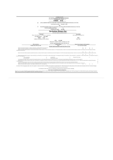 Thumbnail Invitation Homes
 10-K Annual Report 2022