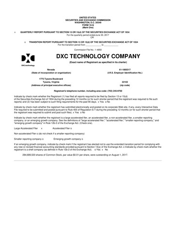 Miniature DXC Technology
 10-Q Rapport trimestriel 2018 
