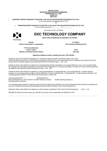 Miniature DXC Technology
 10-Q Rapport trimestriel 2018 