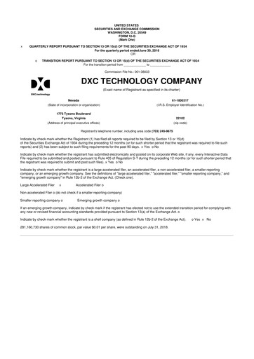Miniature DXC Technology
 10-Q Rapport trimestriel 2019 