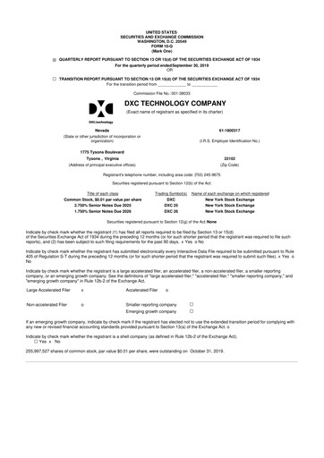 Miniature DXC Technology
 10-Q Rapport trimestriel 2020 