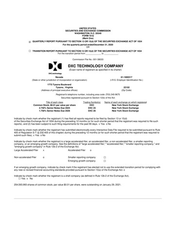 Miniature DXC Technology
 10-Q Rapport trimestriel 2021 