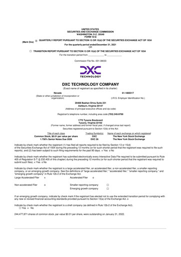 Miniature DXC Technology
 10-Q Rapport trimestriel 2022 
