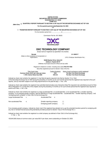 Miniature DXC Technology
 10-Q Rapport trimestriel 2024 